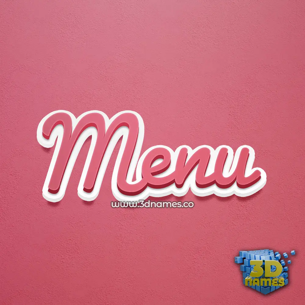 menu in Red Scribble style - 3D name wallpaper