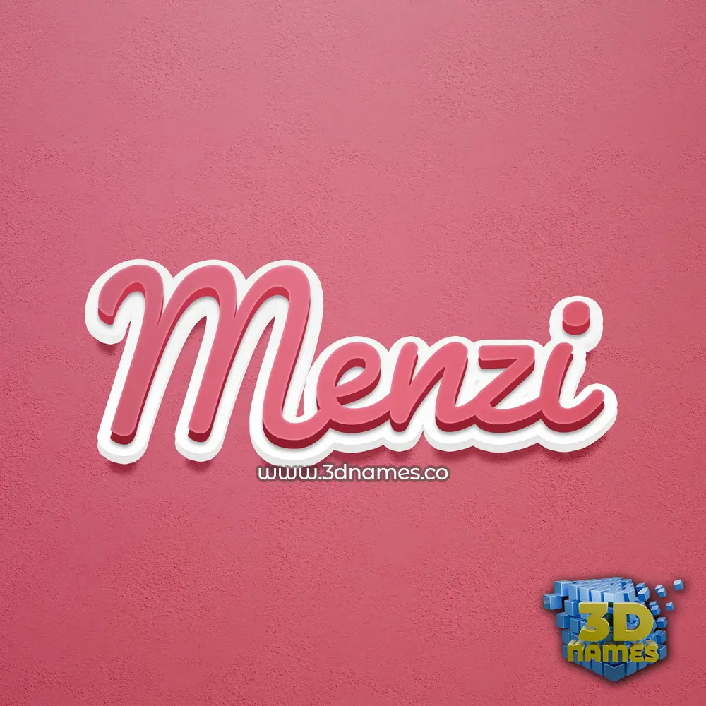 menzi in Red Scribble style - 3D name wallpaper