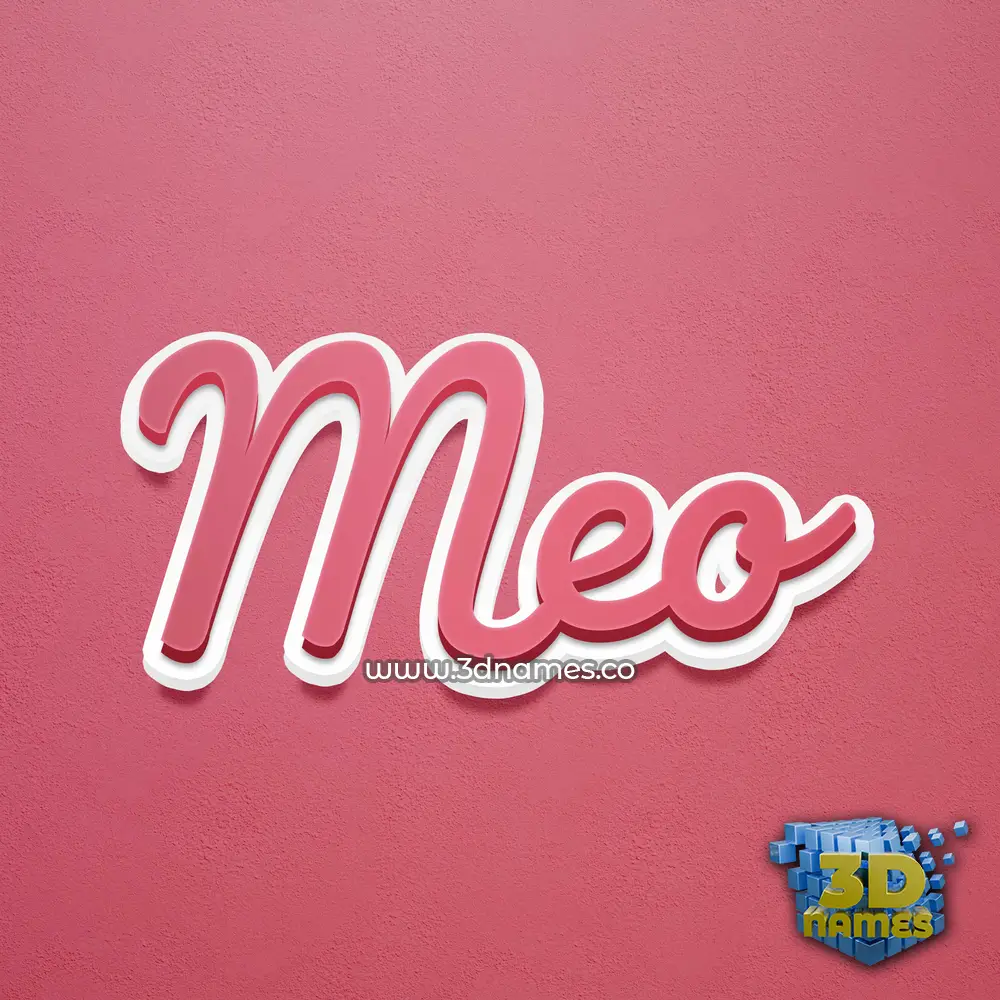 meo in Red Scribble style - 3D name wallpaper