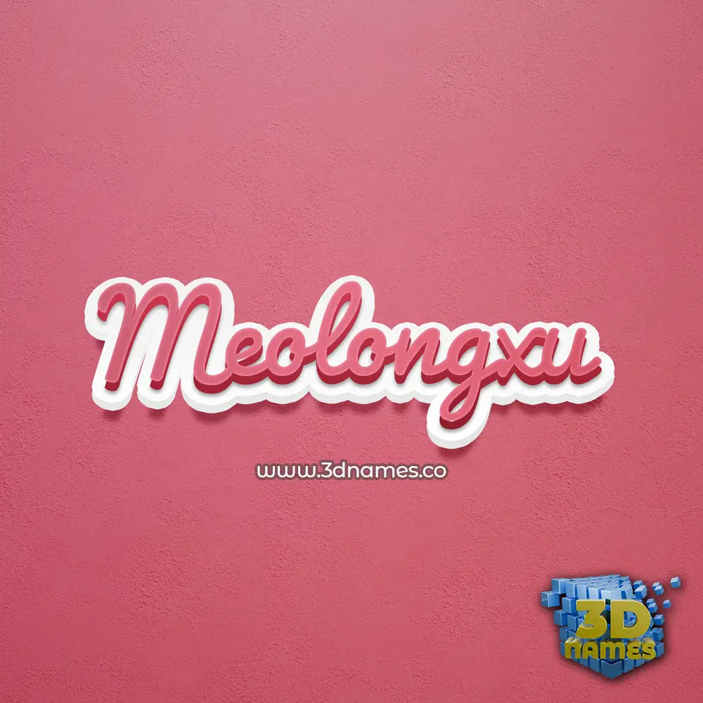 meolongxu in Red Scribble style - 3D name wallpaper