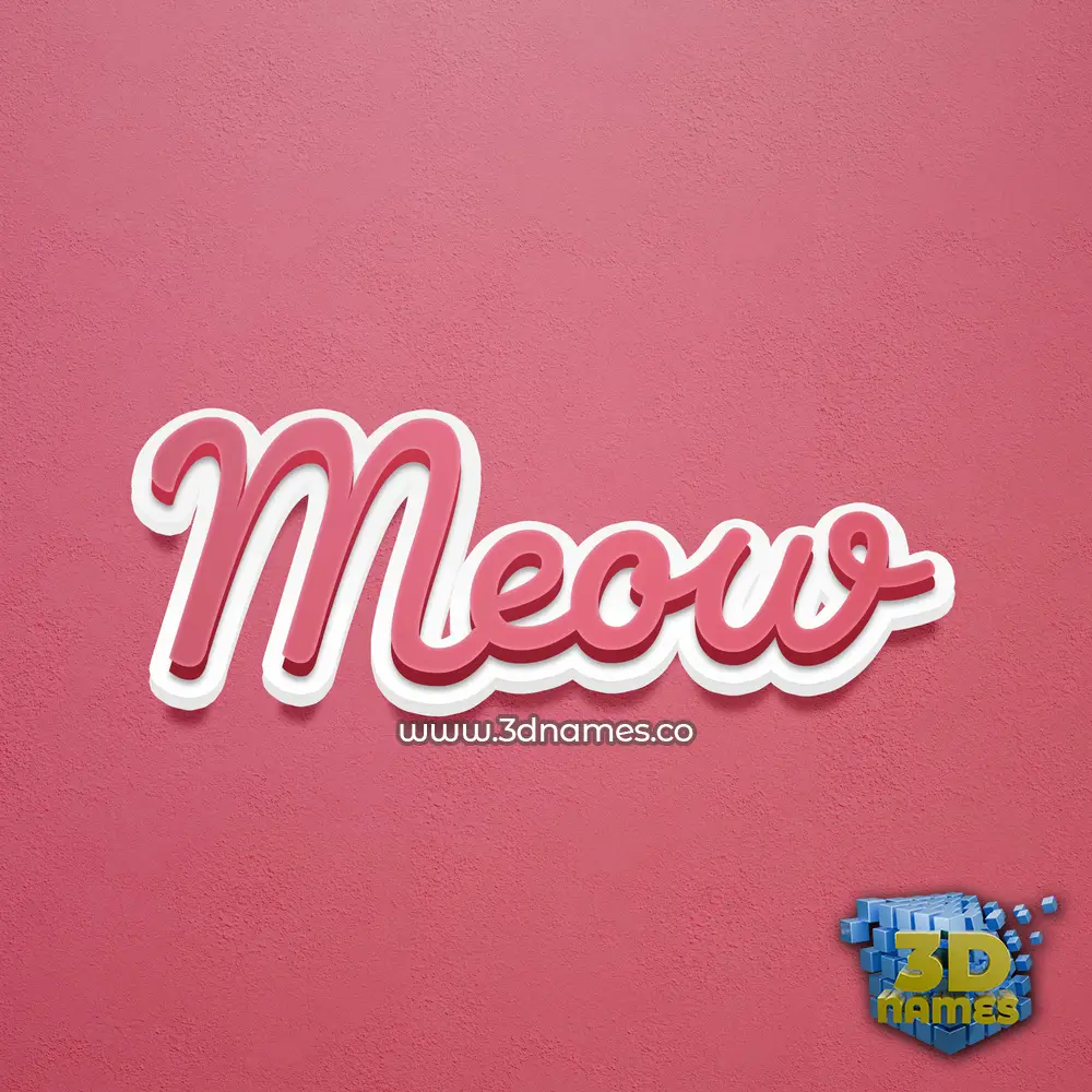 meow in Red Scribble style - 3D name wallpaper