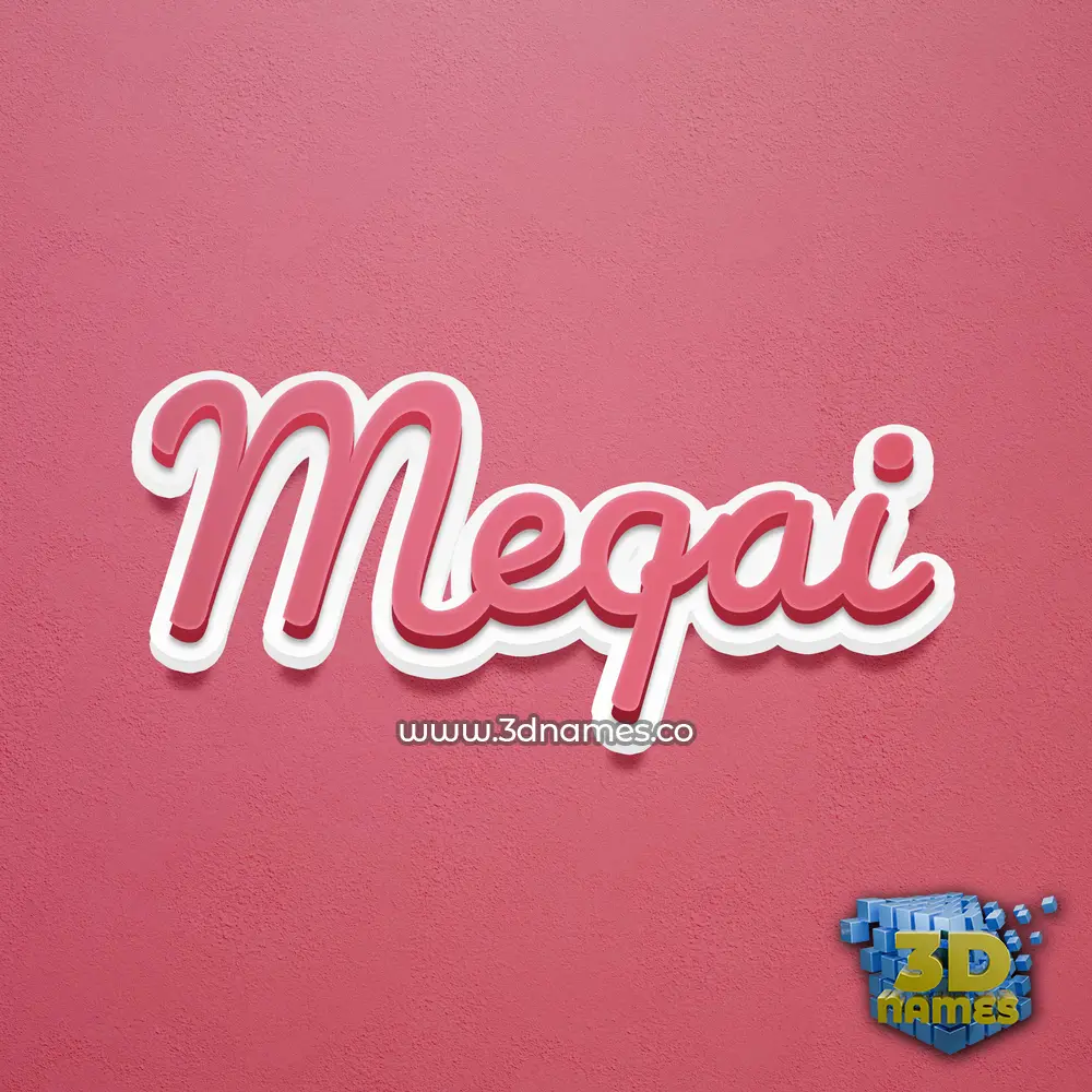 meqai in Red Scribble style - 3D name wallpaper