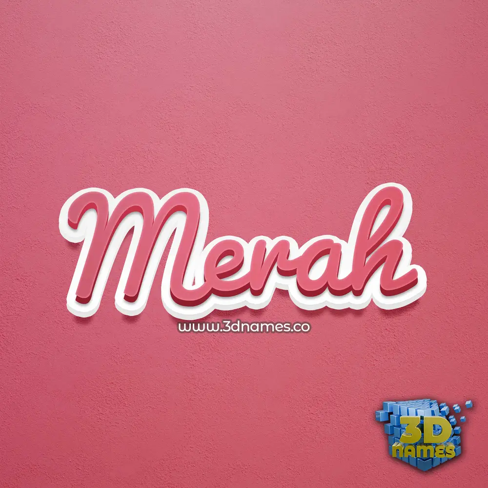 merah in Red Scribble style - 3D name wallpaper