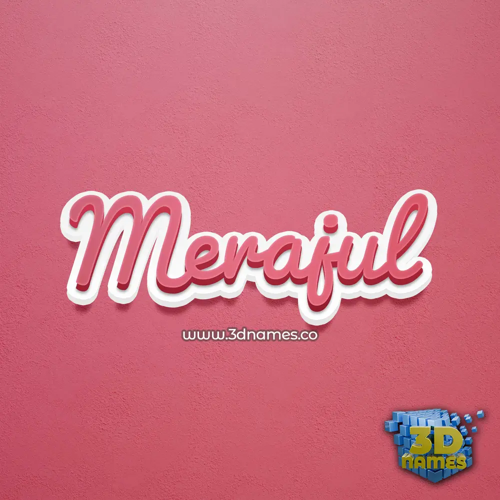merajul in Red Scribble style - 3D name wallpaper