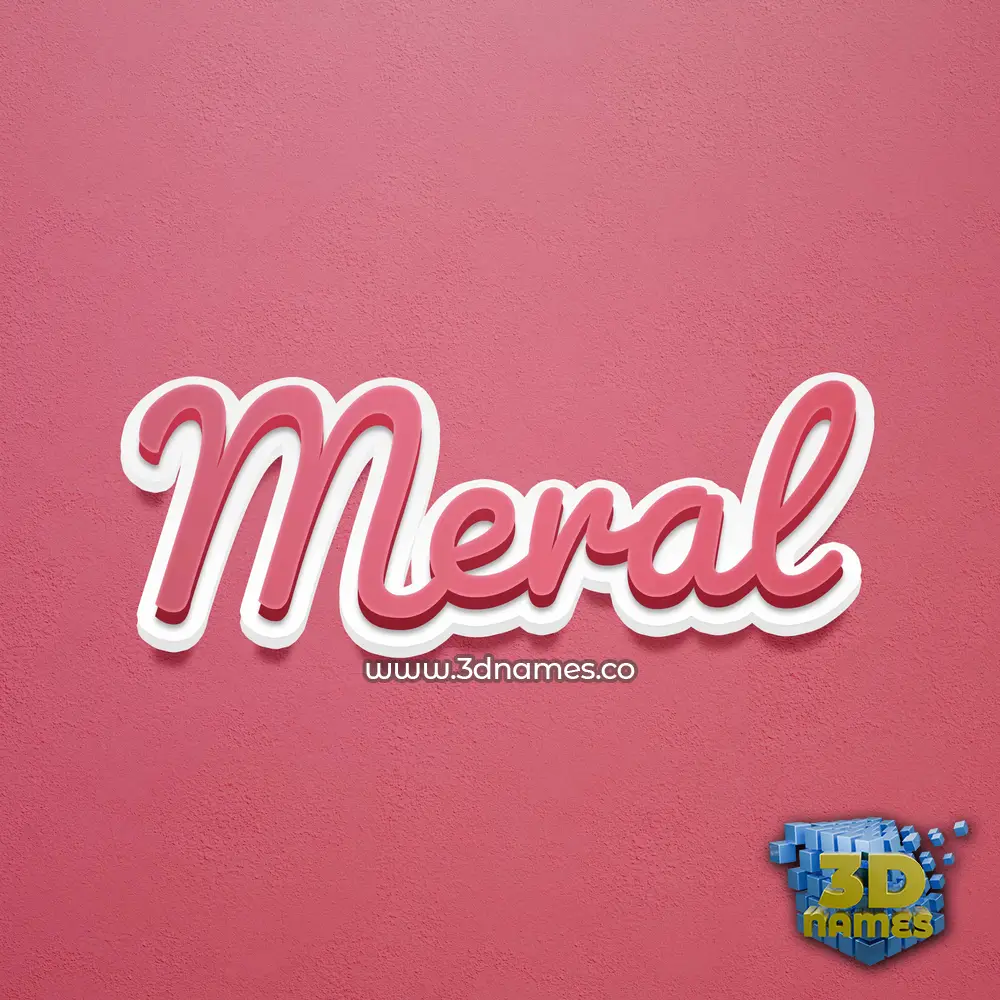 meral in Red Scribble style - 3D name wallpaper