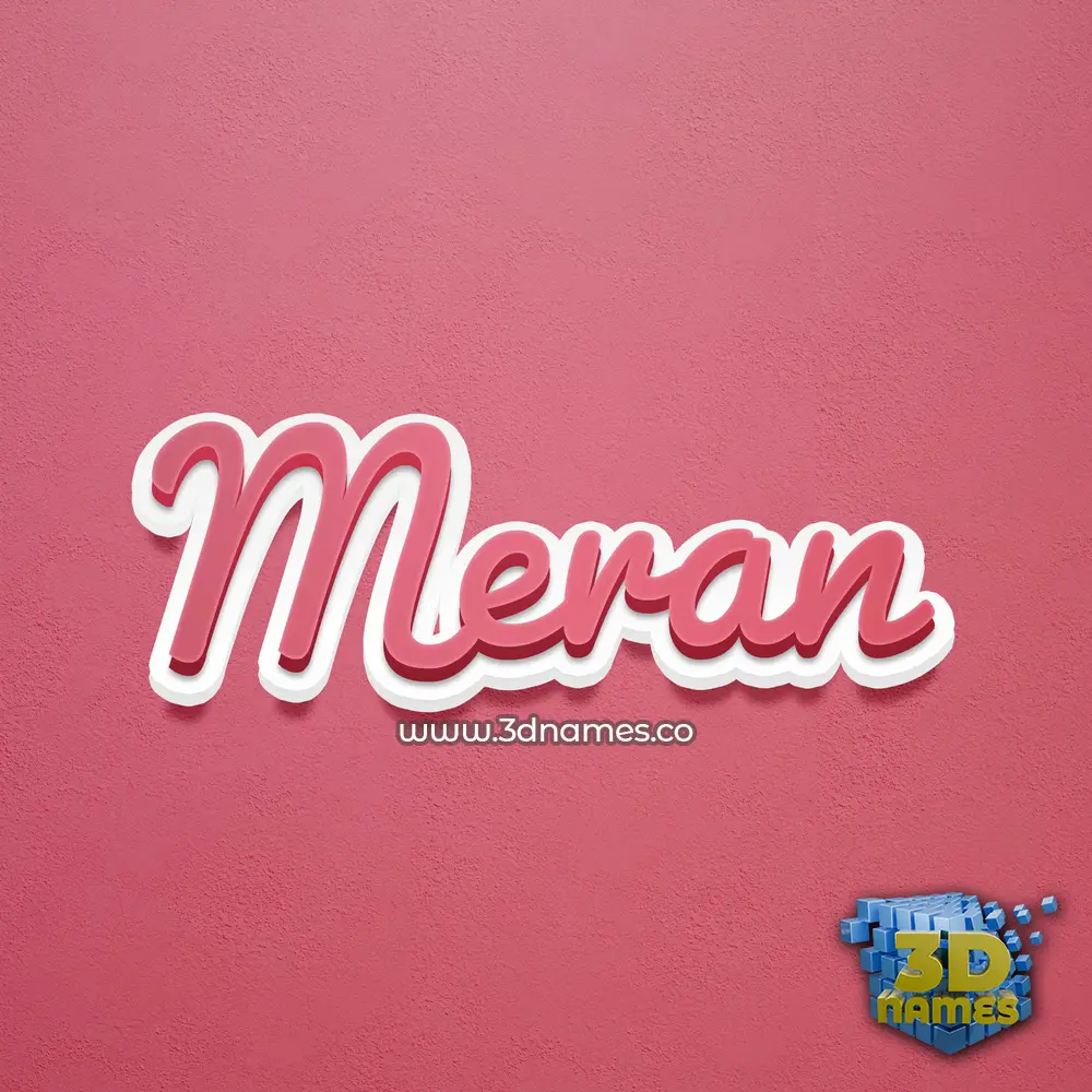 meran in Red Scribble style - 3D name wallpaper