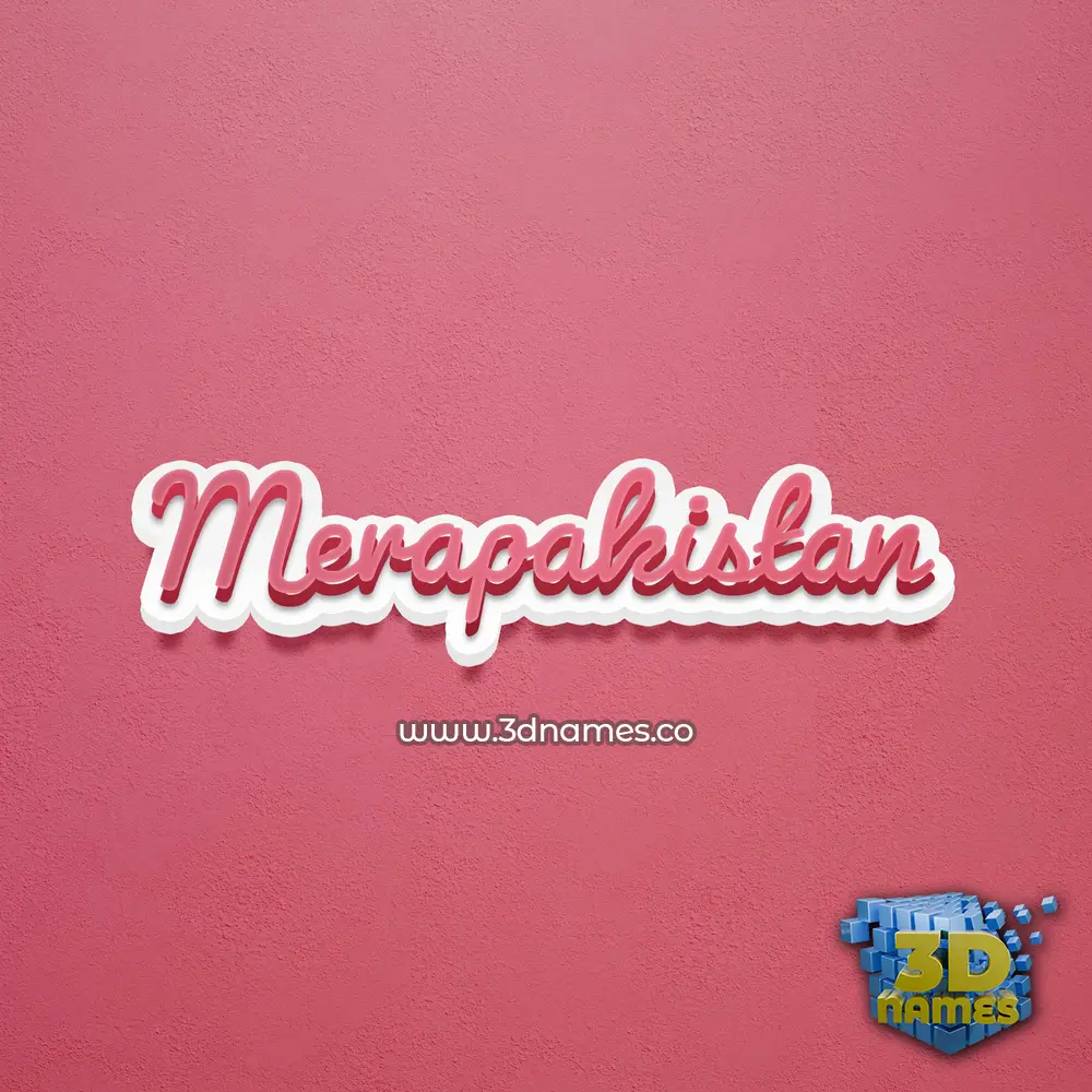 merapakistan in Red Scribble style - 3D name wallpaper