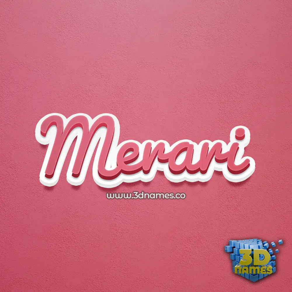 merari in Red Scribble style - 3D name wallpaper