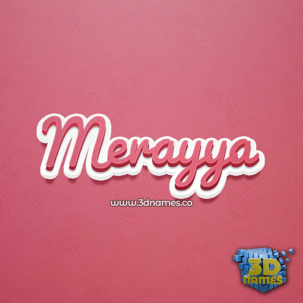 merayya in Red Scribble style - 3D name wallpaper