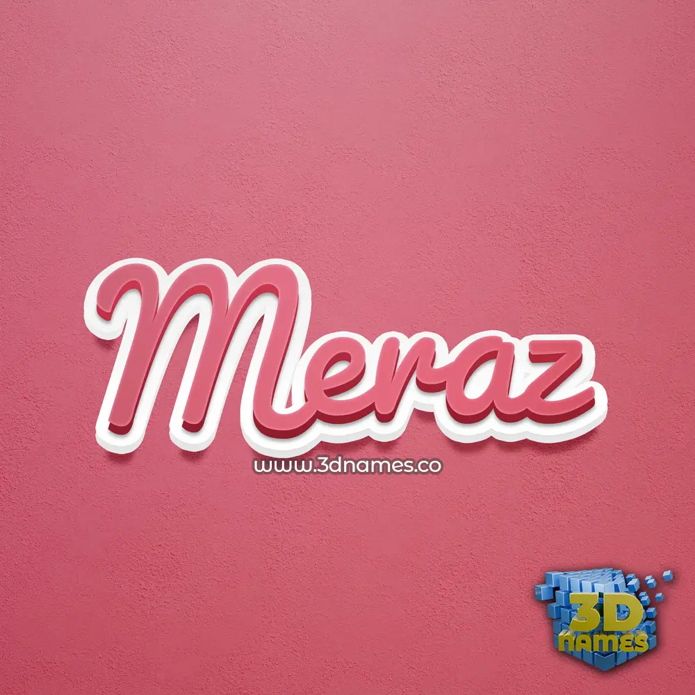 meraz in Red Scribble style - 3D name wallpaper