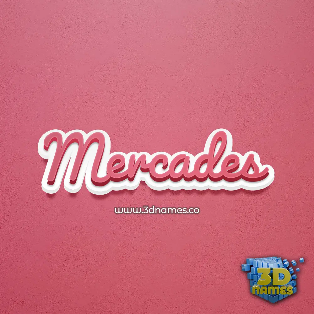 mercades in Red Scribble style - 3D name wallpaper