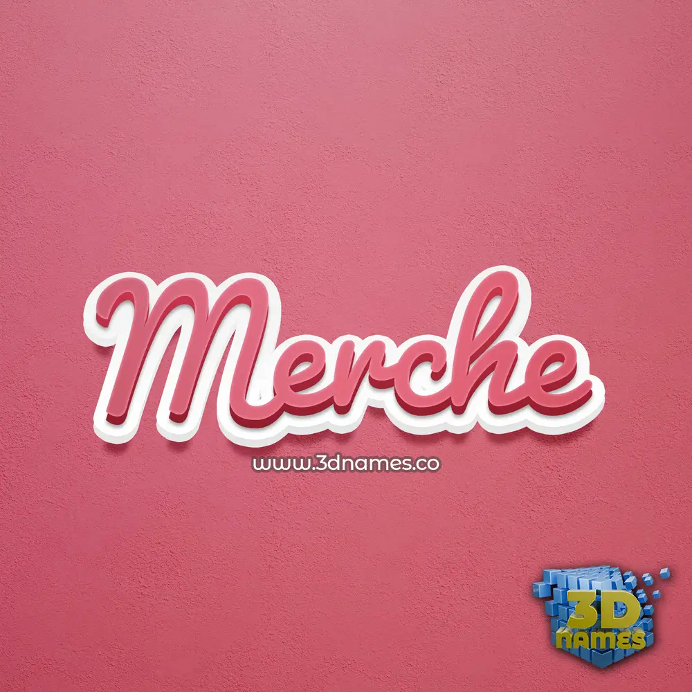 merche in Red Scribble style - 3D name wallpaper