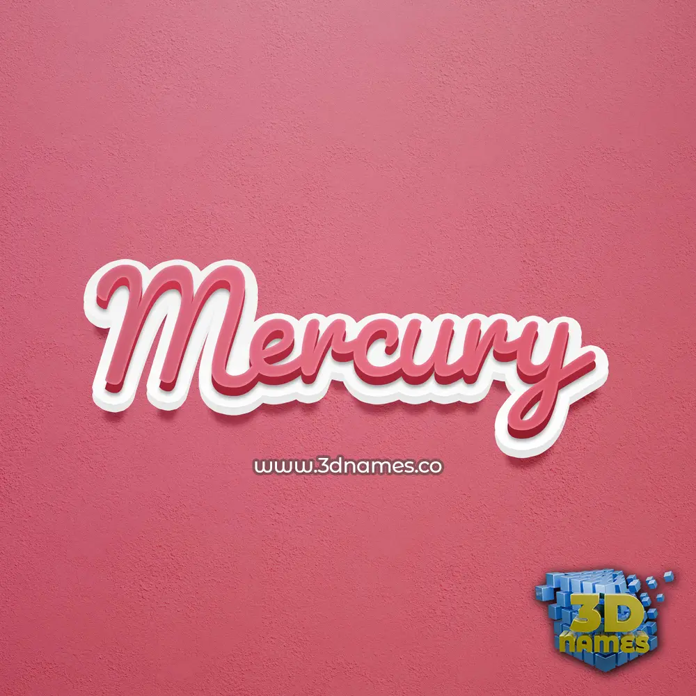 mercury in Red Scribble style - 3D name wallpaper