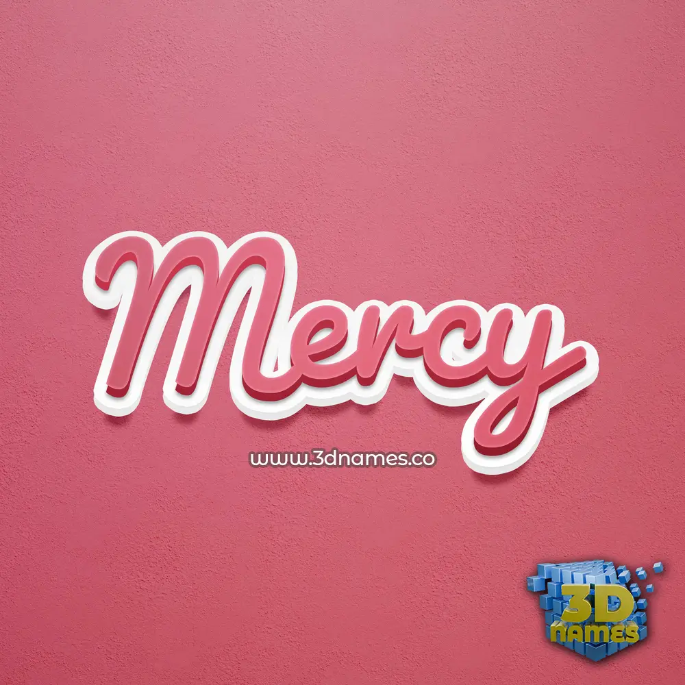 mercy in Red Scribble style - 3D name wallpaper