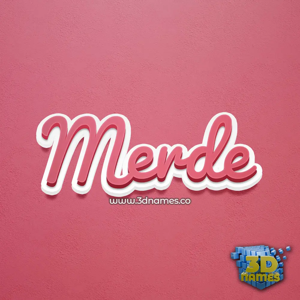 merde in Red Scribble style - 3D name wallpaper