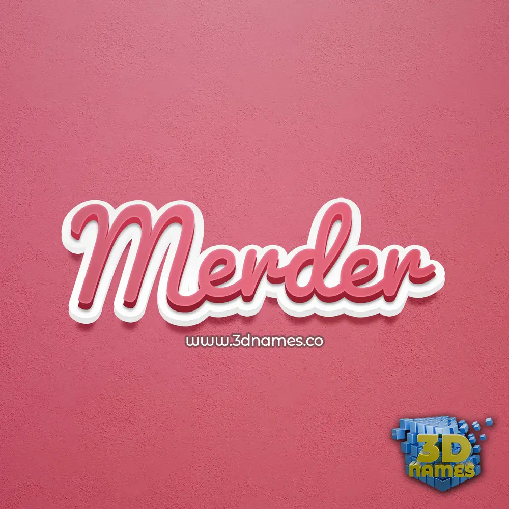 merder in Red Scribble style - 3D name wallpaper