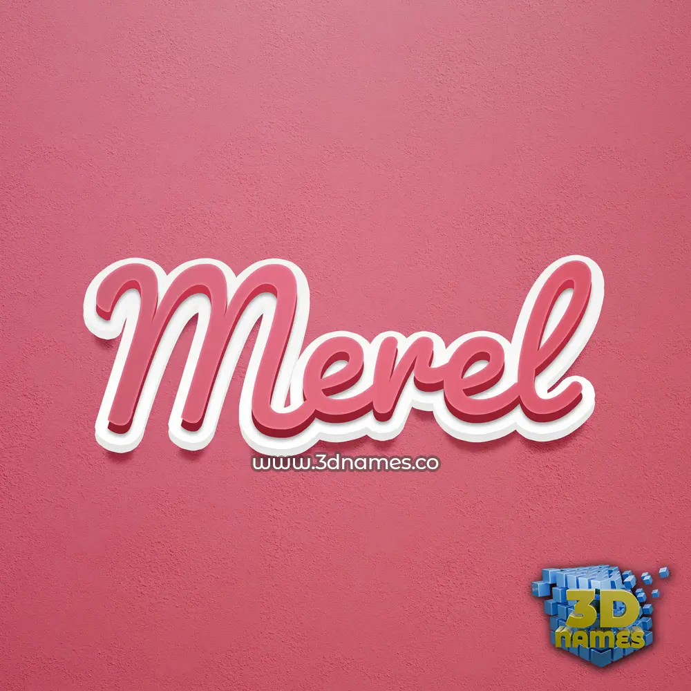 merel in Red Scribble style - 3D name wallpaper