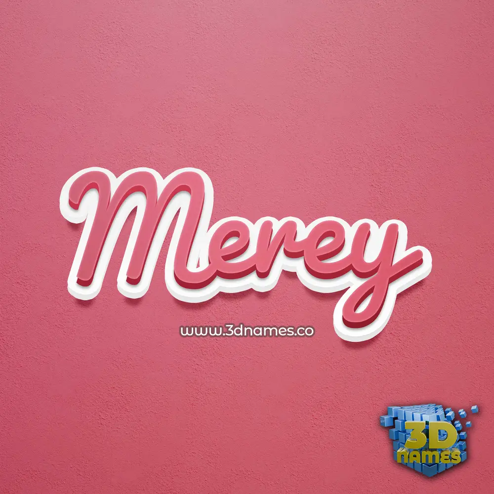 merey in Red Scribble style - 3D name wallpaper