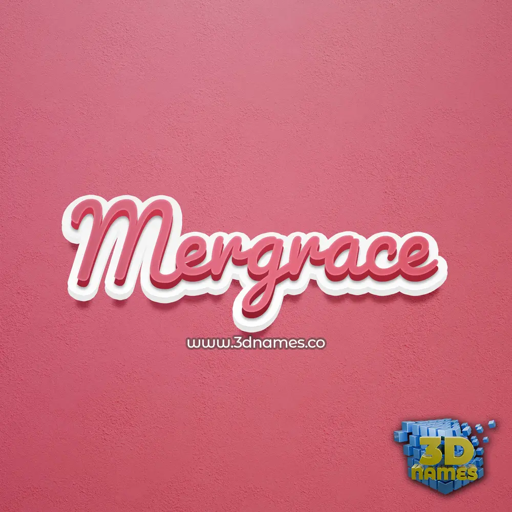 mergrace in Red Scribble style - 3D name wallpaper
