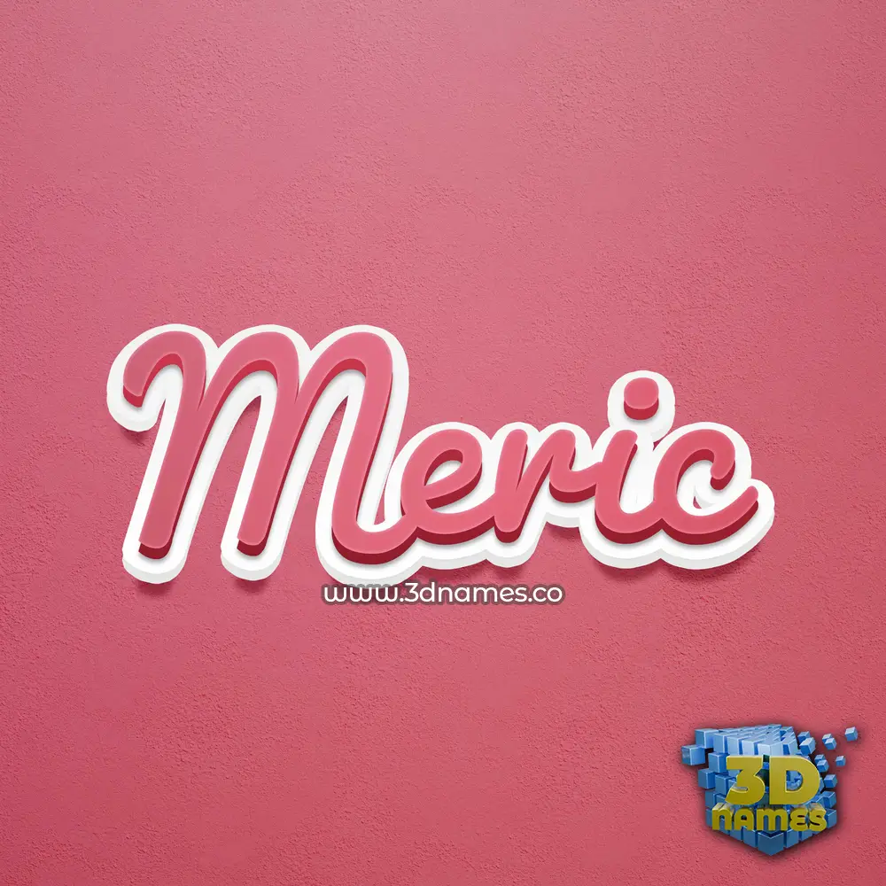 meric in Red Scribble style - 3D name wallpaper