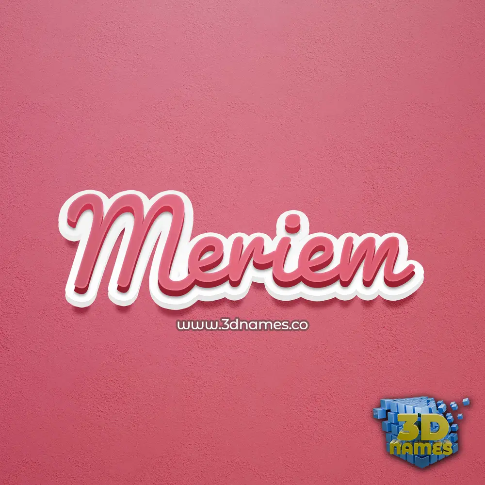 meriem in Red Scribble style - 3D name wallpaper
