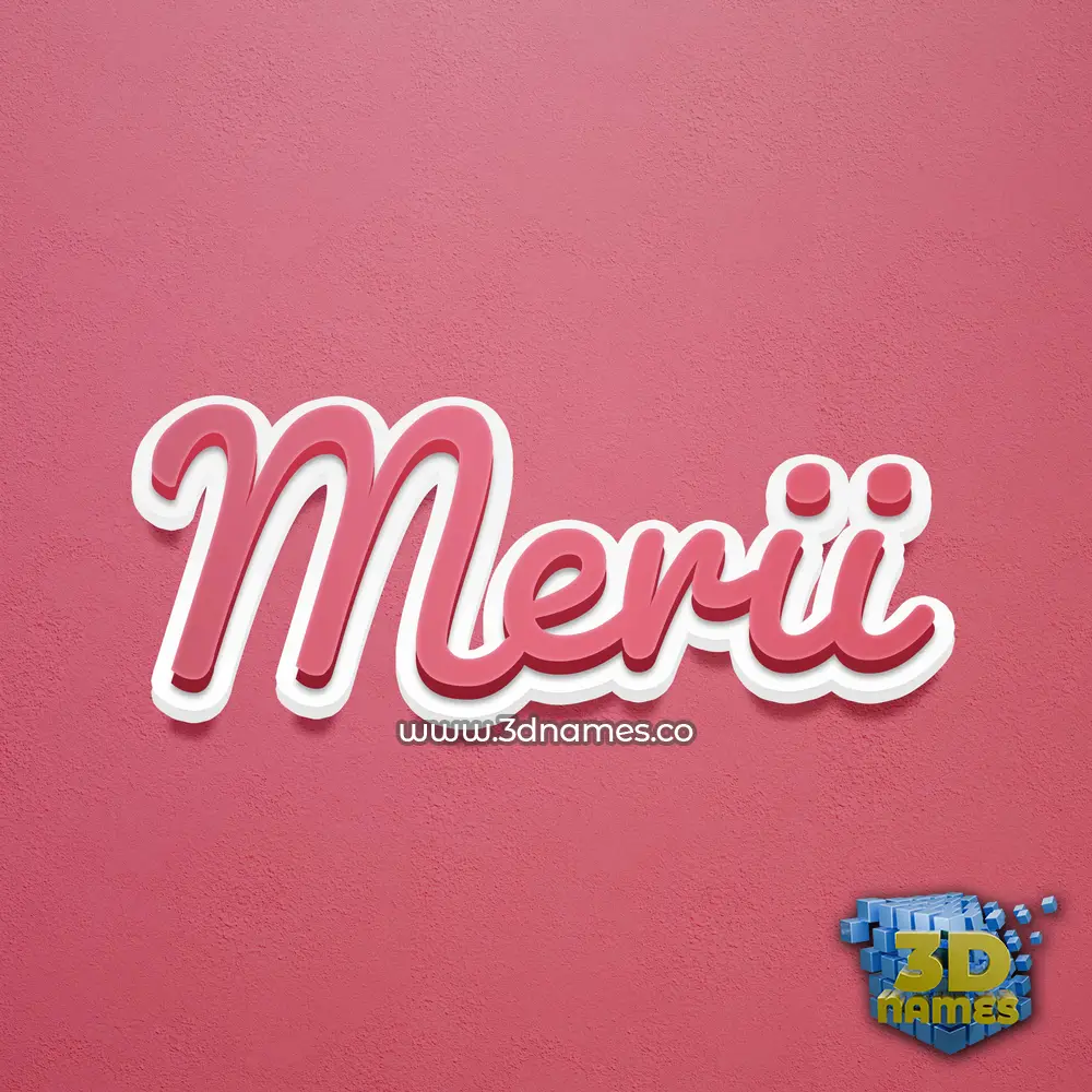 merii in Red Scribble style - 3D name wallpaper