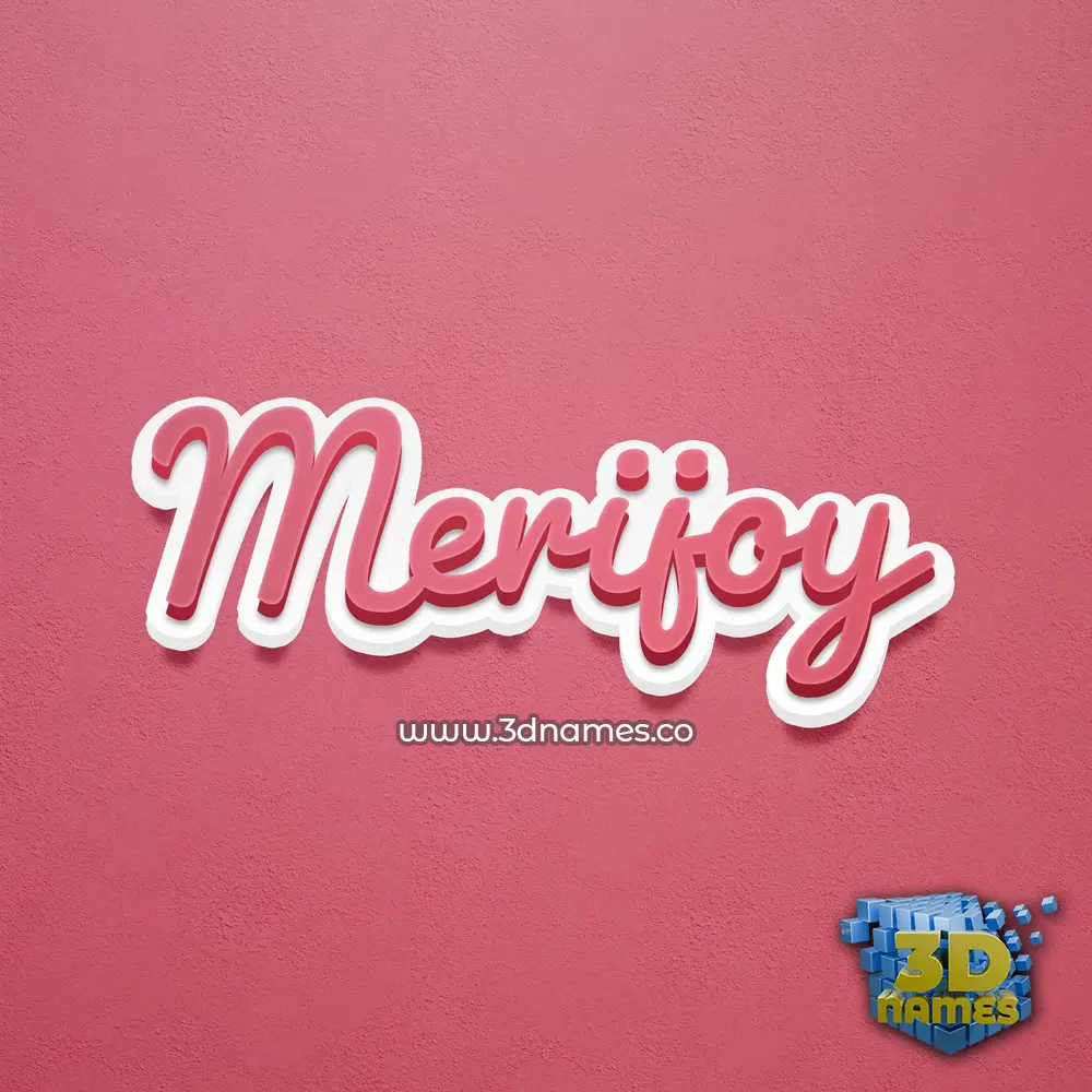 merijoy in Red Scribble style - 3D name wallpaper