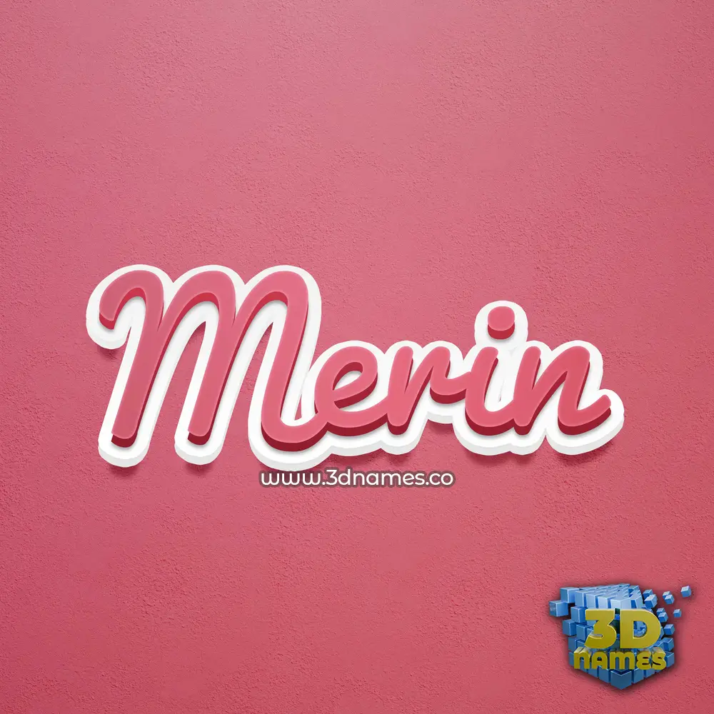 merin in Red Scribble style - 3D name wallpaper