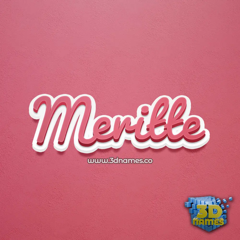 meritte in Red Scribble style - 3D name wallpaper