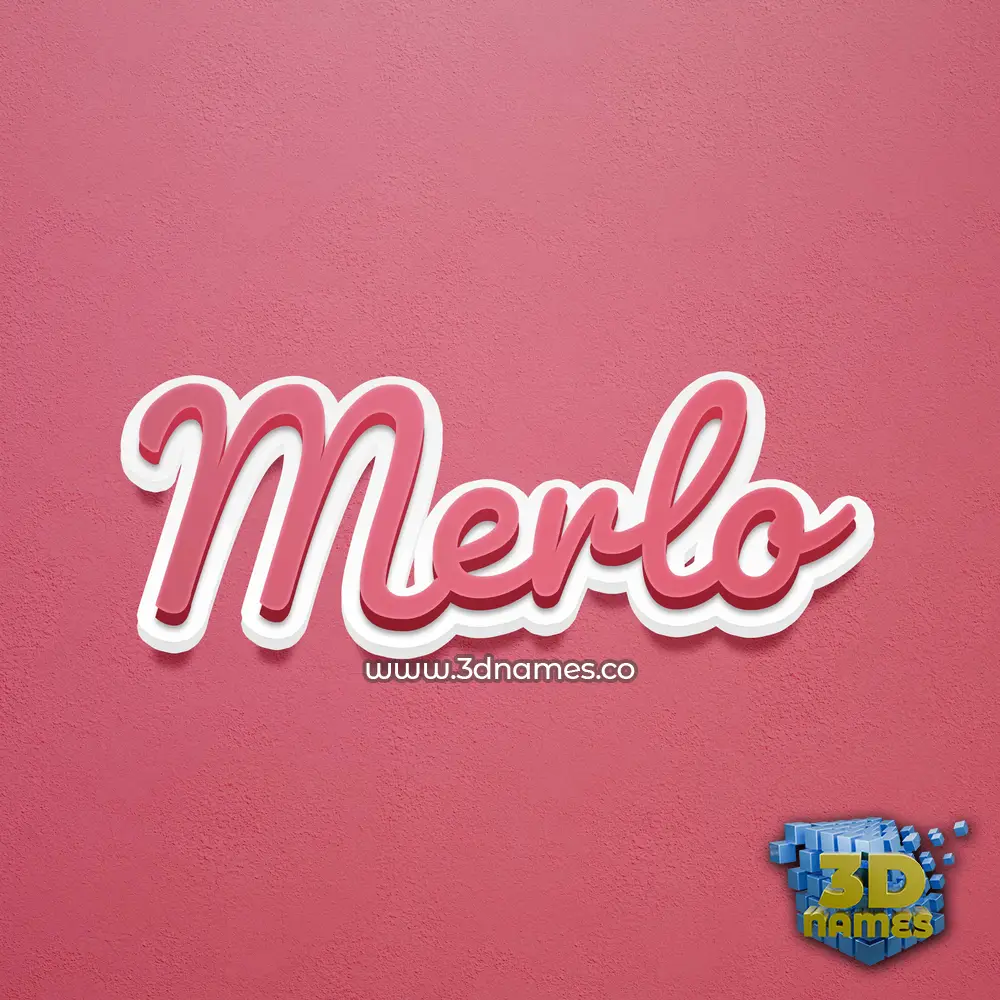 merlo in Red Scribble style - 3D name wallpaper