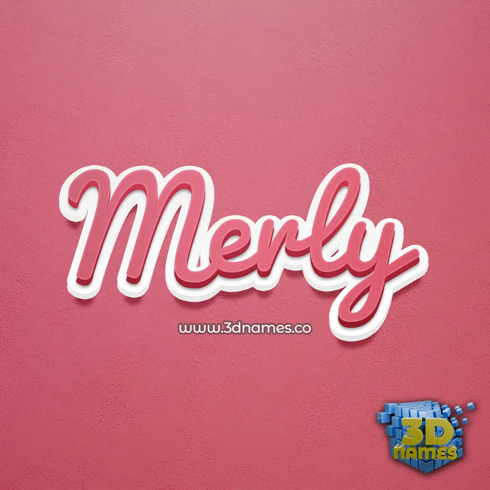 merly in Red Scribble style - 3D name wallpaper