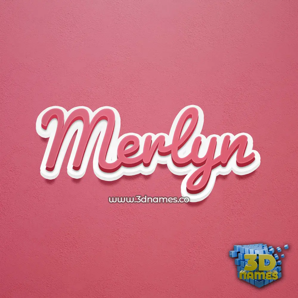 merlyn in Red Scribble style - 3D name wallpaper