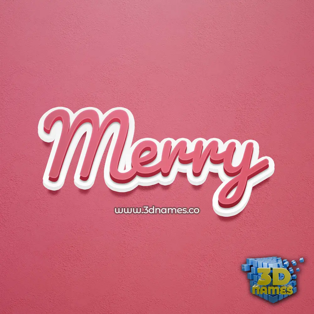 merry in Red Scribble style - 3D name wallpaper