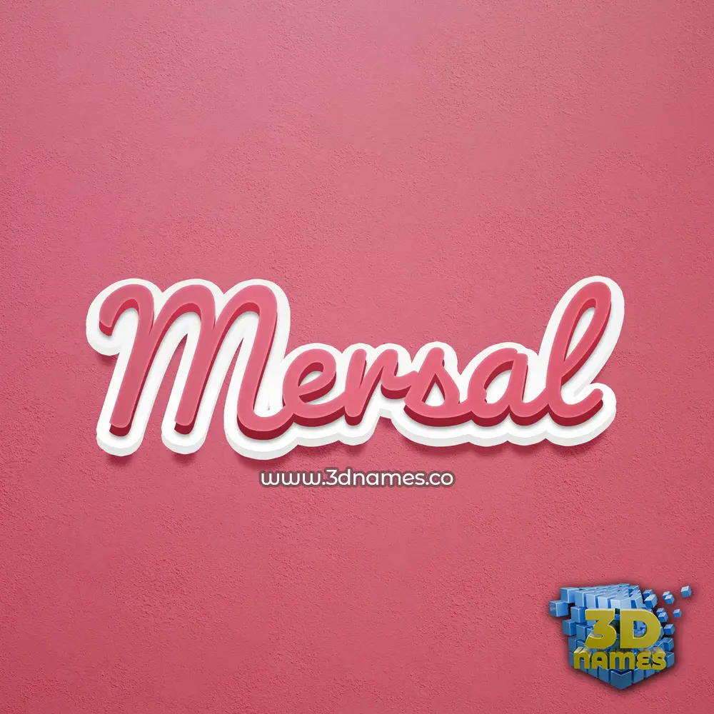 mersal in Red Scribble style - 3D name wallpaper