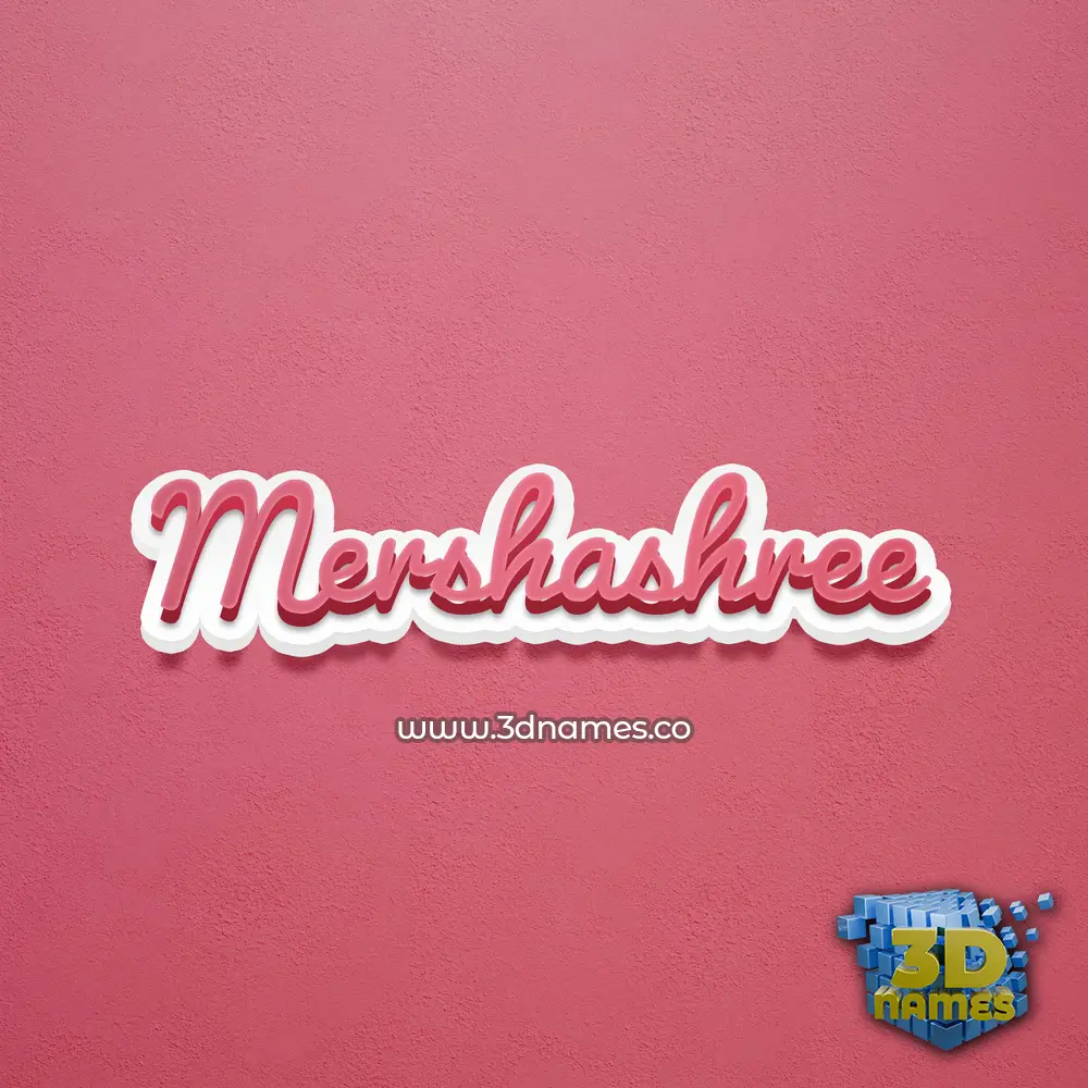 mershashree in Red Scribble style - 3D name wallpaper