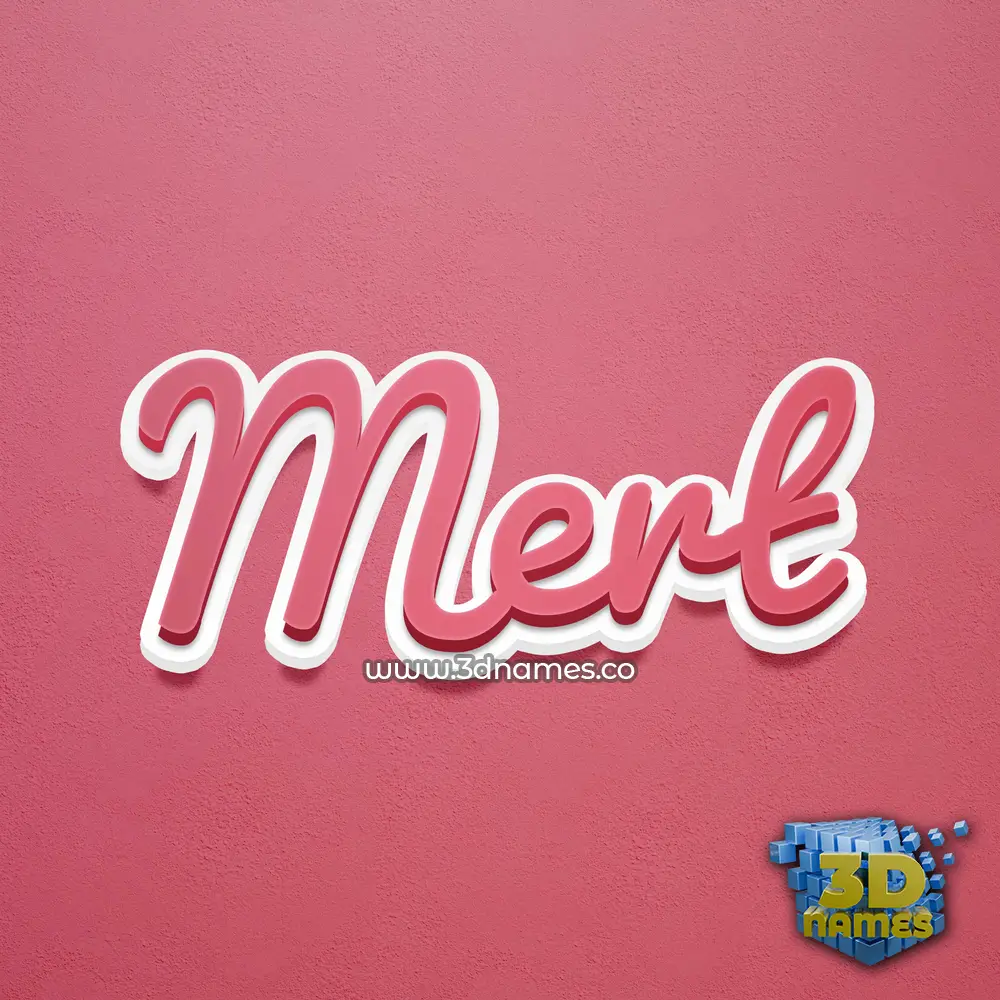 mert in Red Scribble style - 3D name wallpaper