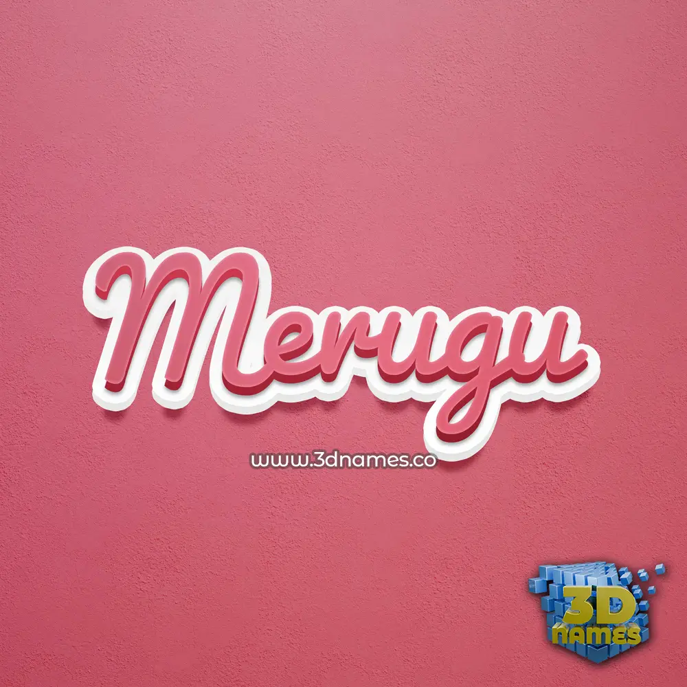 merugu in Red Scribble style - 3D name wallpaper