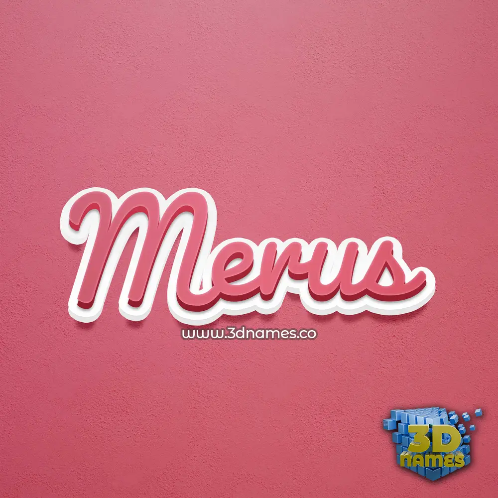 merus in Red Scribble style - 3D name wallpaper