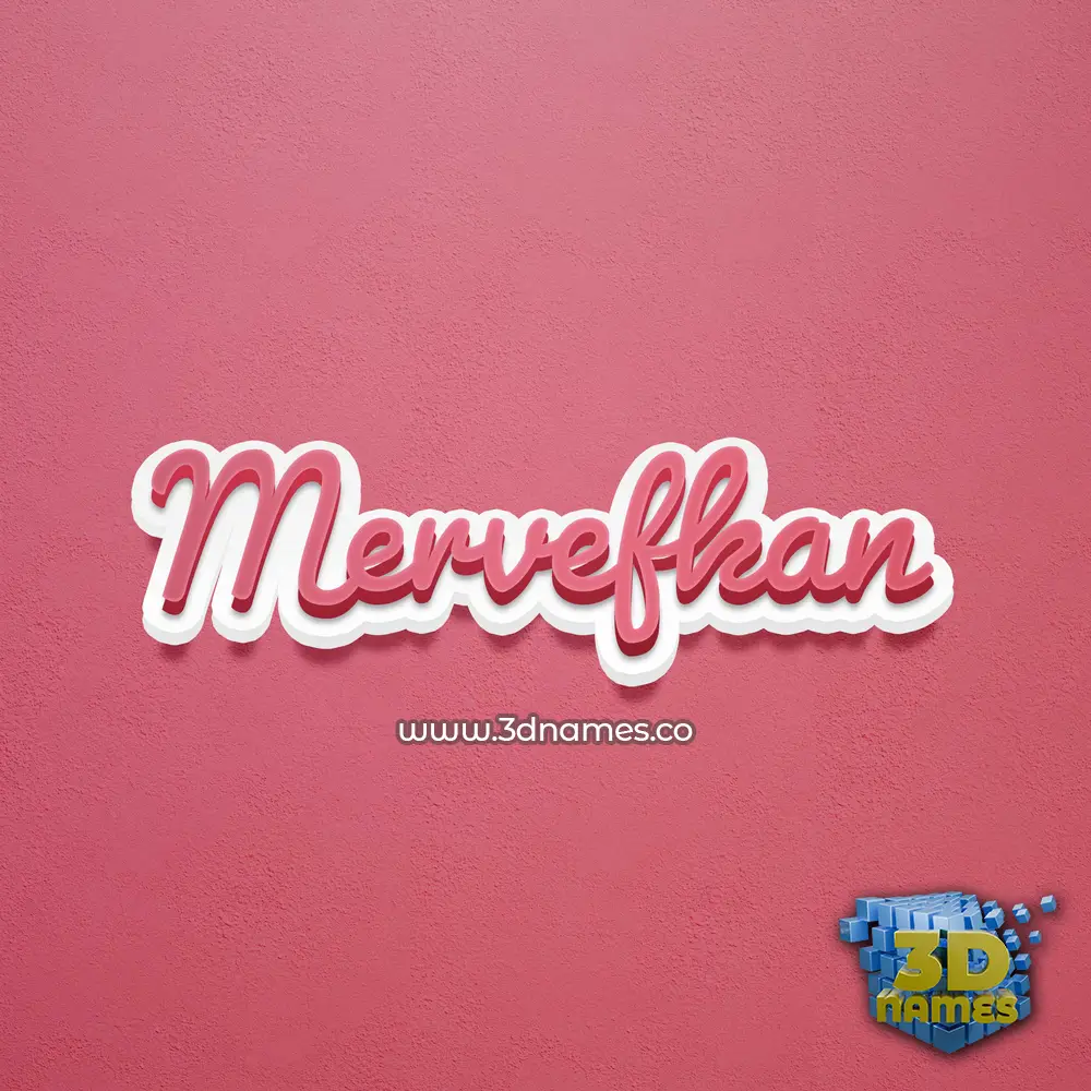 mervefkan in Red Scribble style - 3D name wallpaper