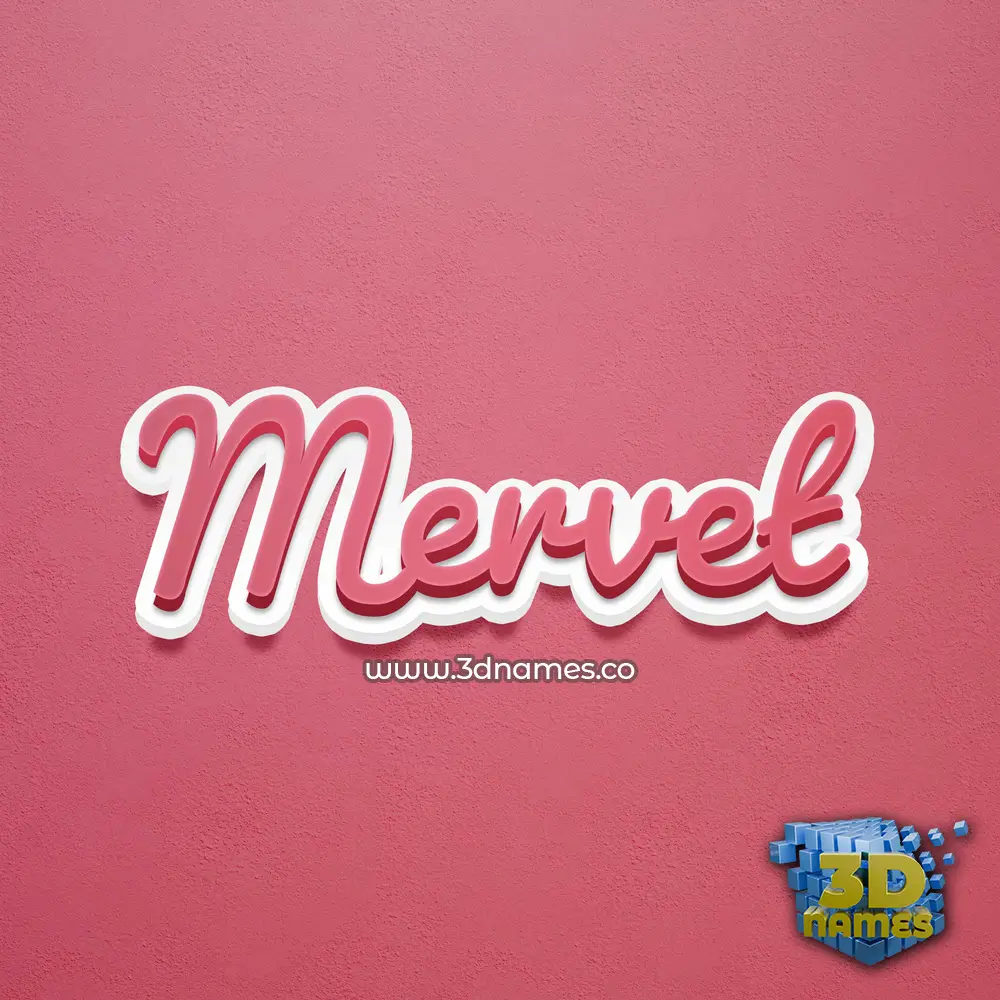 mervet in Red Scribble style - 3D name wallpaper