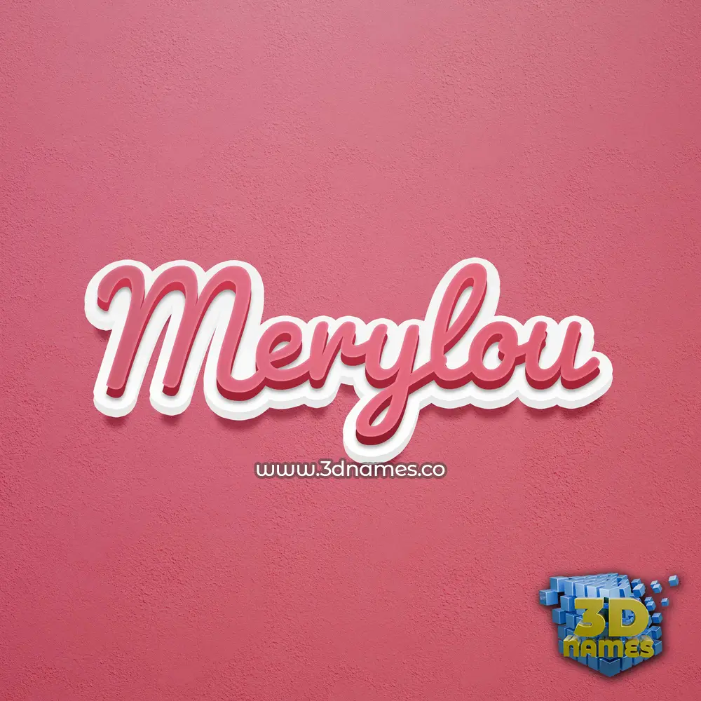 merylou in Red Scribble style - 3D name wallpaper