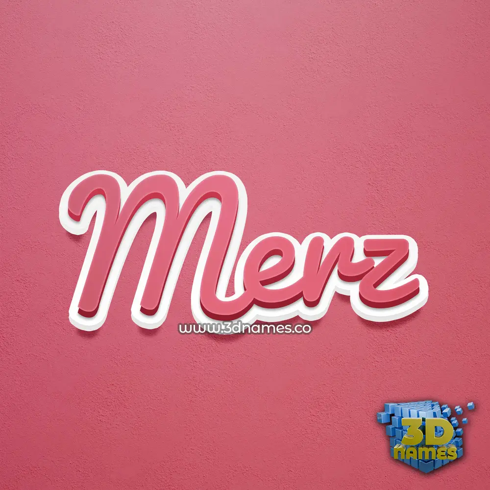 merz in Red Scribble style - 3D name wallpaper
