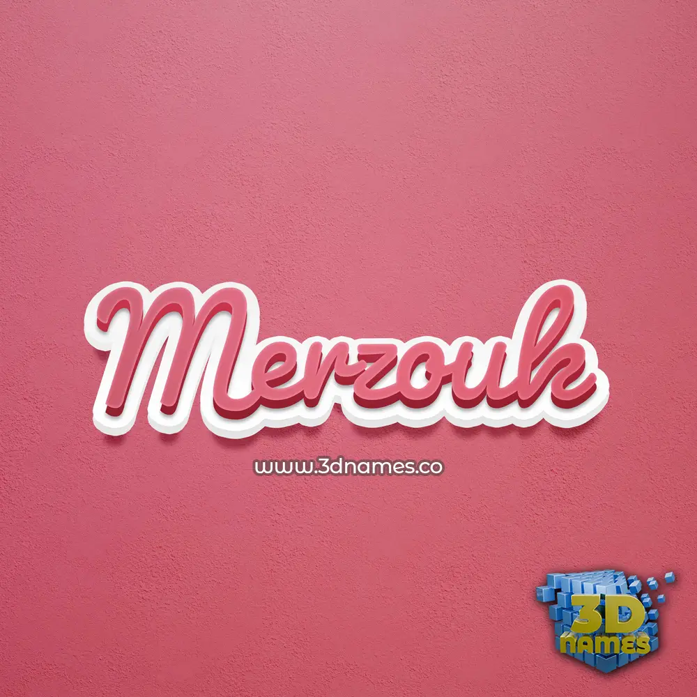 merzouk in Red Scribble style - 3D name wallpaper