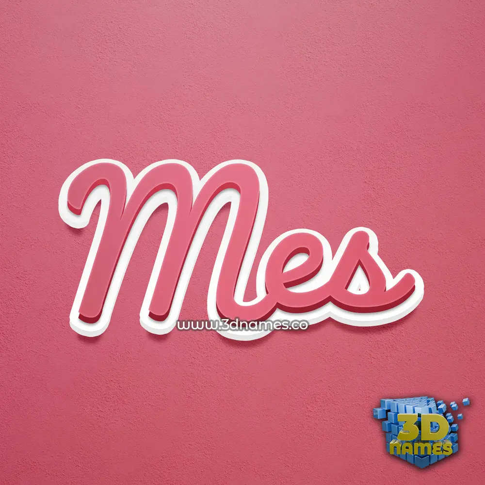 mes in Red Scribble style - 3D name wallpaper