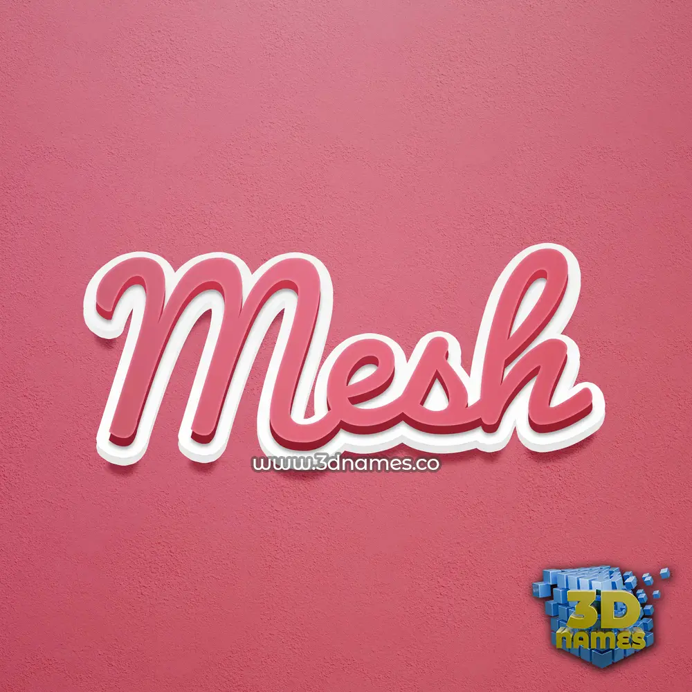 mesh in Red Scribble style - 3D name wallpaper