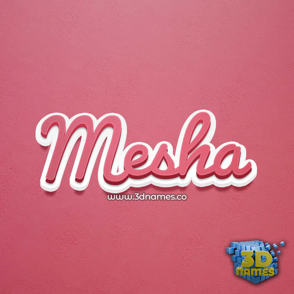 mesha in Red Scribble style - 3D name wallpaper