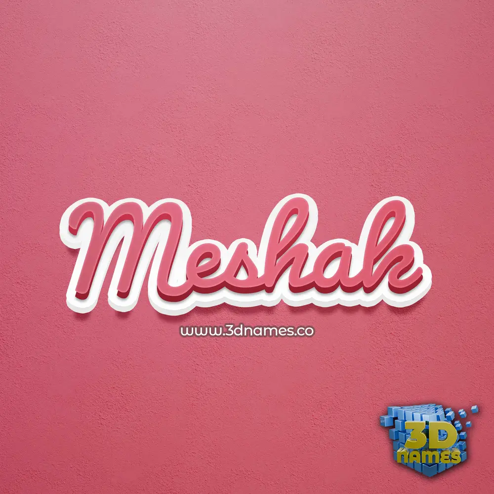 meshak in Red Scribble style - 3D name wallpaper