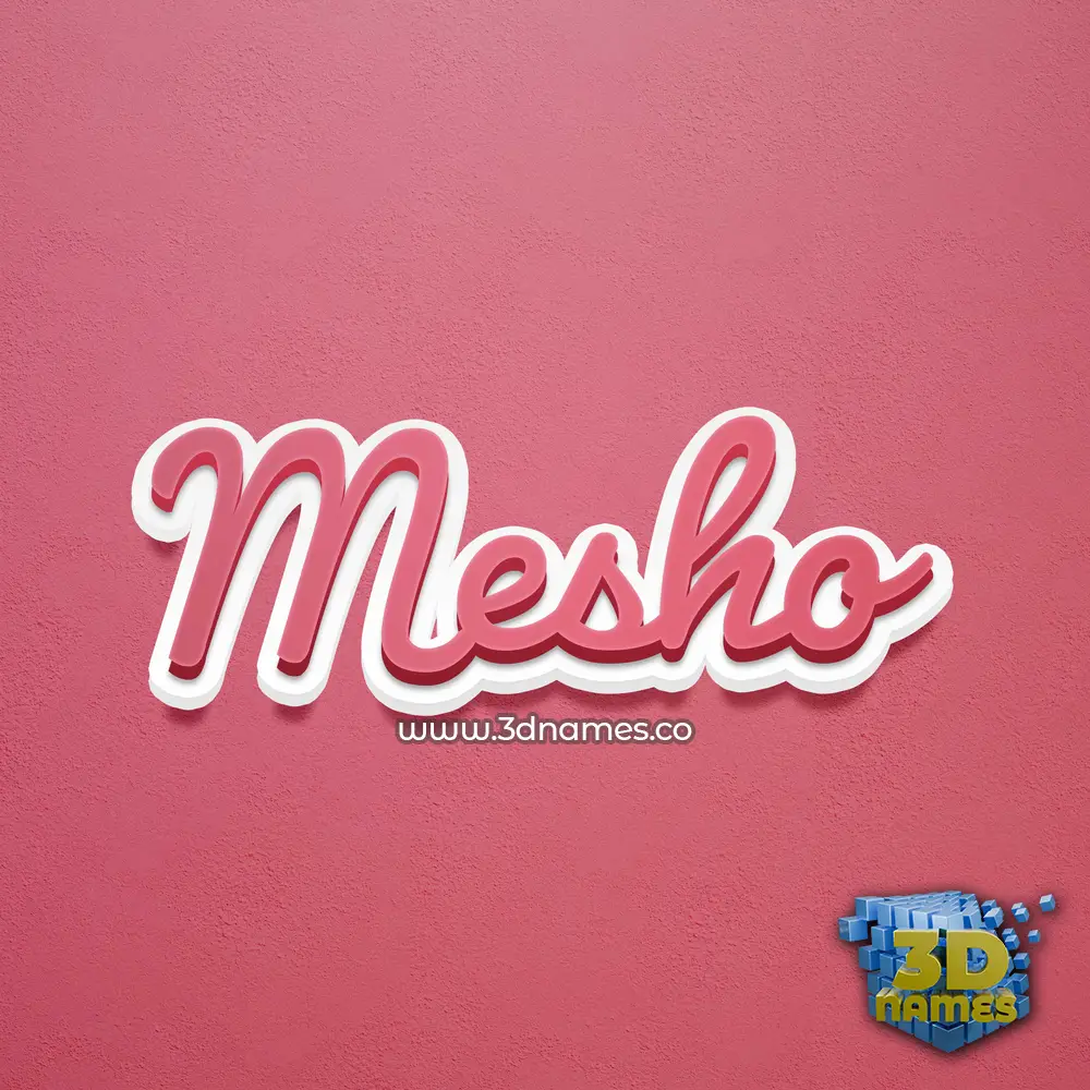 mesho in Red Scribble style - 3D name wallpaper