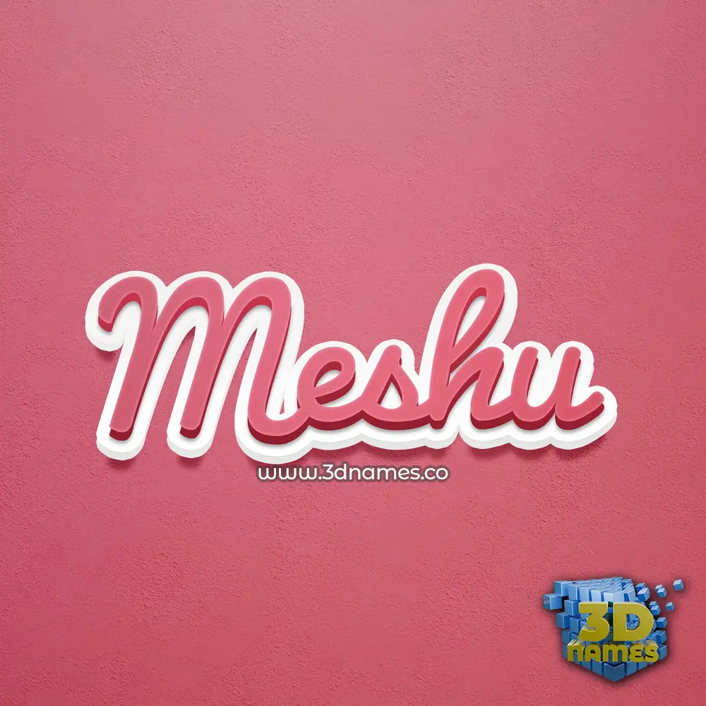 meshu in Red Scribble style - 3D name wallpaper