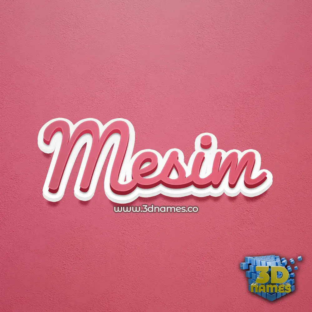 mesim in Red Scribble style - 3D name wallpaper
